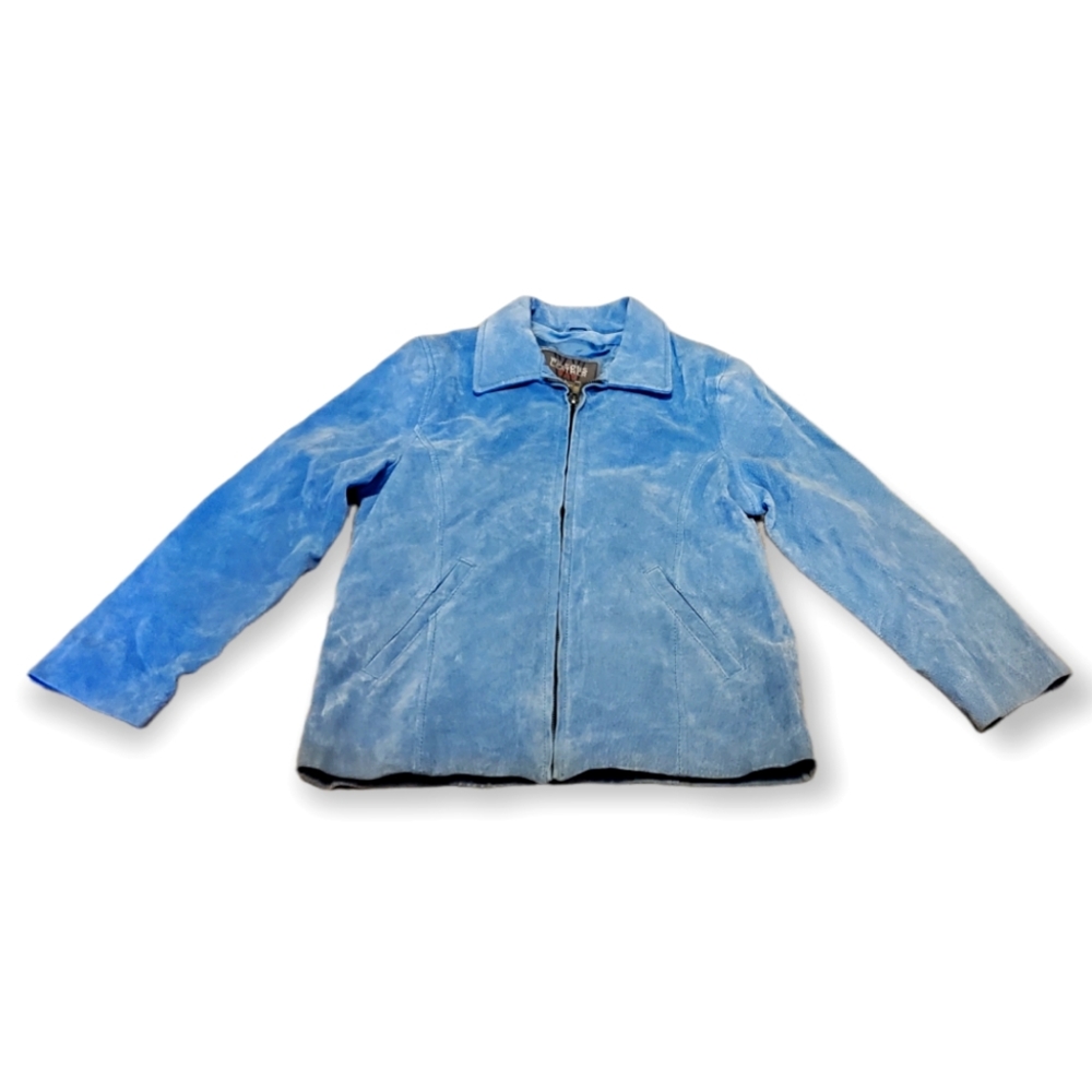 Wilson's Leather Suede Kids Jacket Blue Size Large